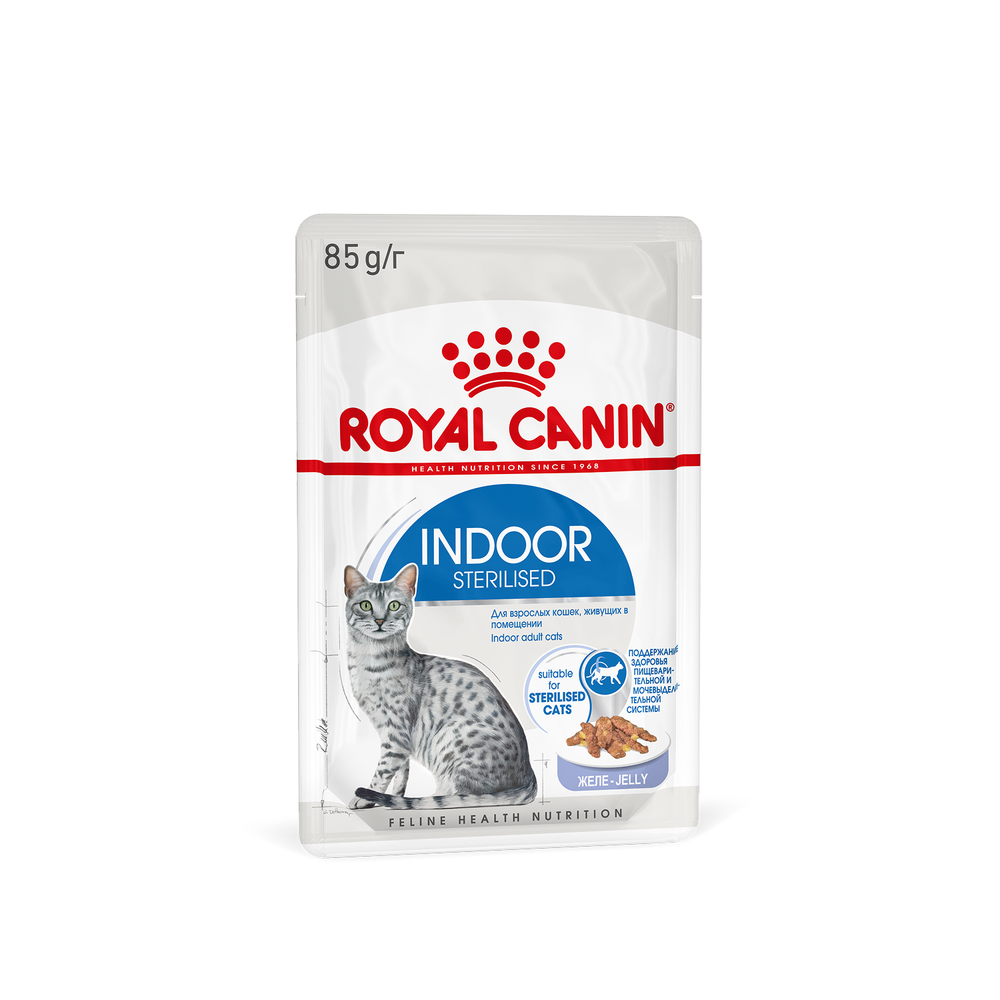 Royal Canin Indoor Sterilized Индор стерилайзд Корм влажный для стерилизованных кошек живущих в помещении желе 85г