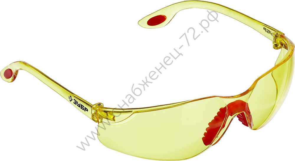 ЗУБР СПЕКТР 3 жёлтые, широкая монолинза, открытого типа, защитные очки (110316)