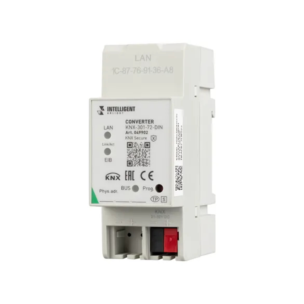 INTELLIGENT ARLIGHT Конвертер KNX-301-72-DIN Grey (BUS, RJ-45, KNX-IP) (IARL, IP20 Пластик, 2 года) 049902