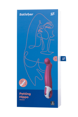 Нереалистичный вибратор Satisfyer Vibes Petting Hippo, силикон, красный, 22,9 см.