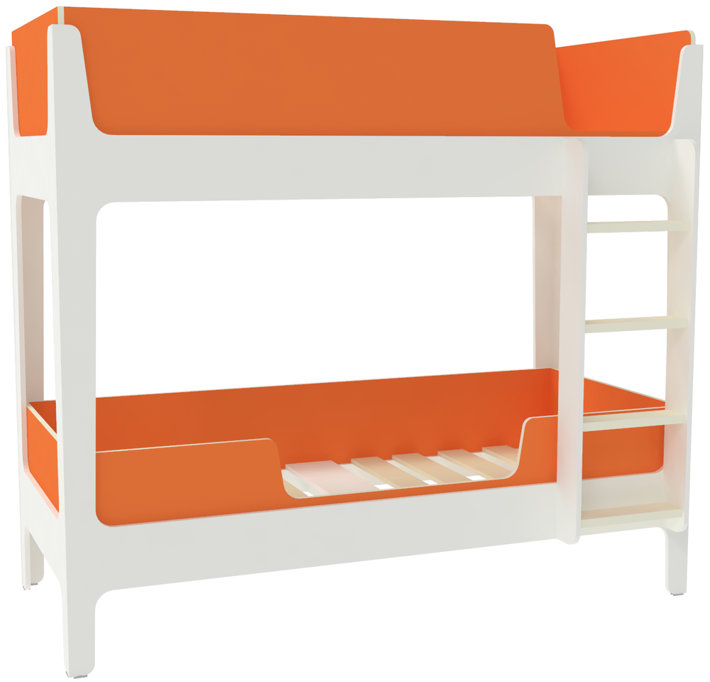 Кровать двухъярусная КарИВи Лотос Белый  Оранжевый