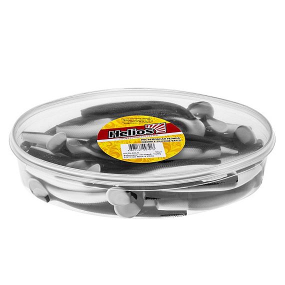 Виброхвост несъедоб. Helios Trofey 5.5"/14см Black & White 50шт. (HS-25-023-N)