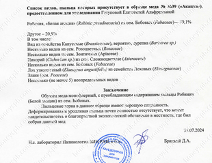 Акация. Пыльцевой анализ 2025