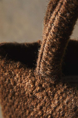 ZARA HOME МАЛЕНЬКАЯ ШЕРСТЯНАЯ СУМКА, КОРИЧНЕВЫЙ