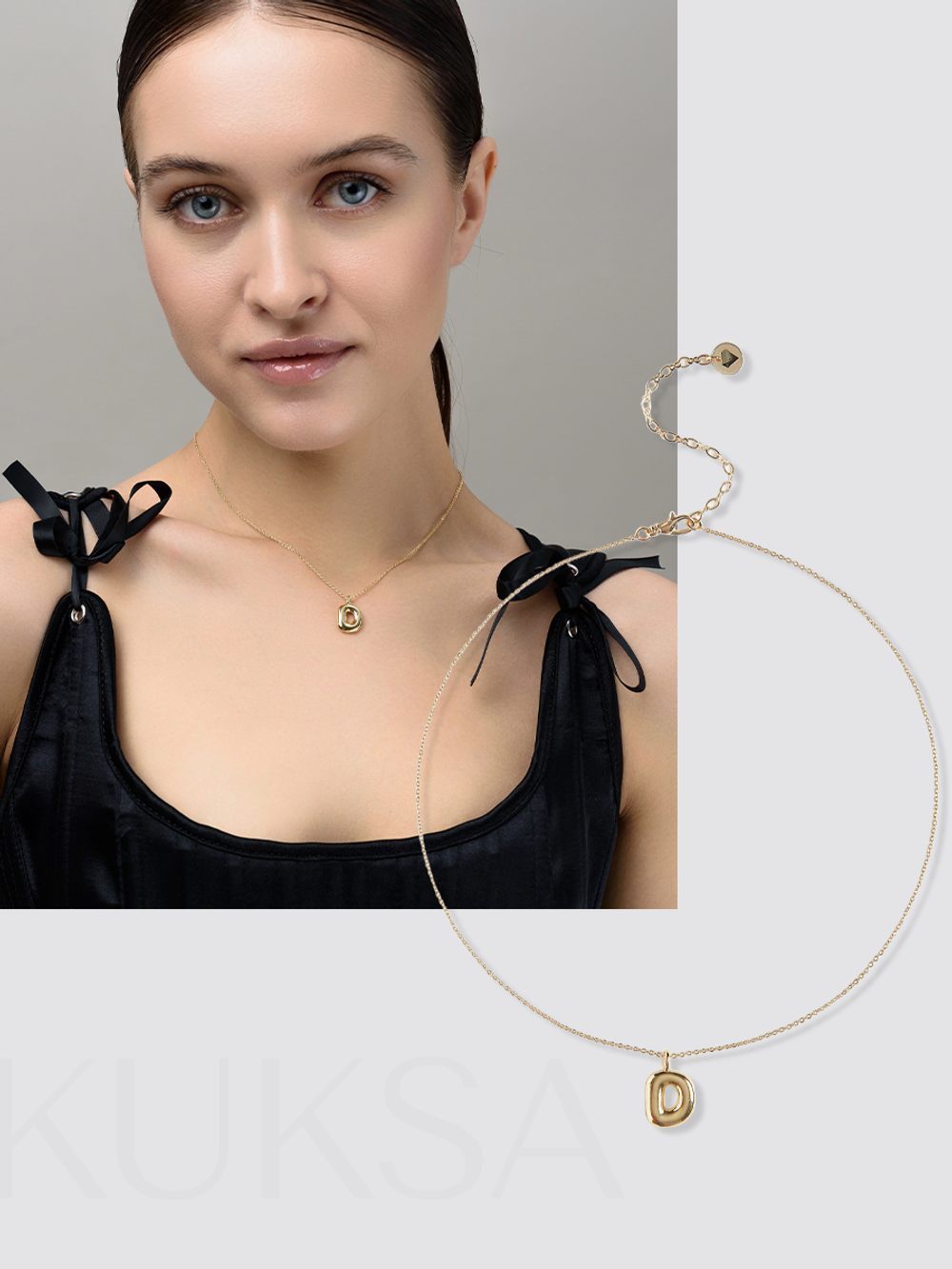 Колье "Simple words D" Gold