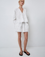 Топ из смесового хлопка малина белый