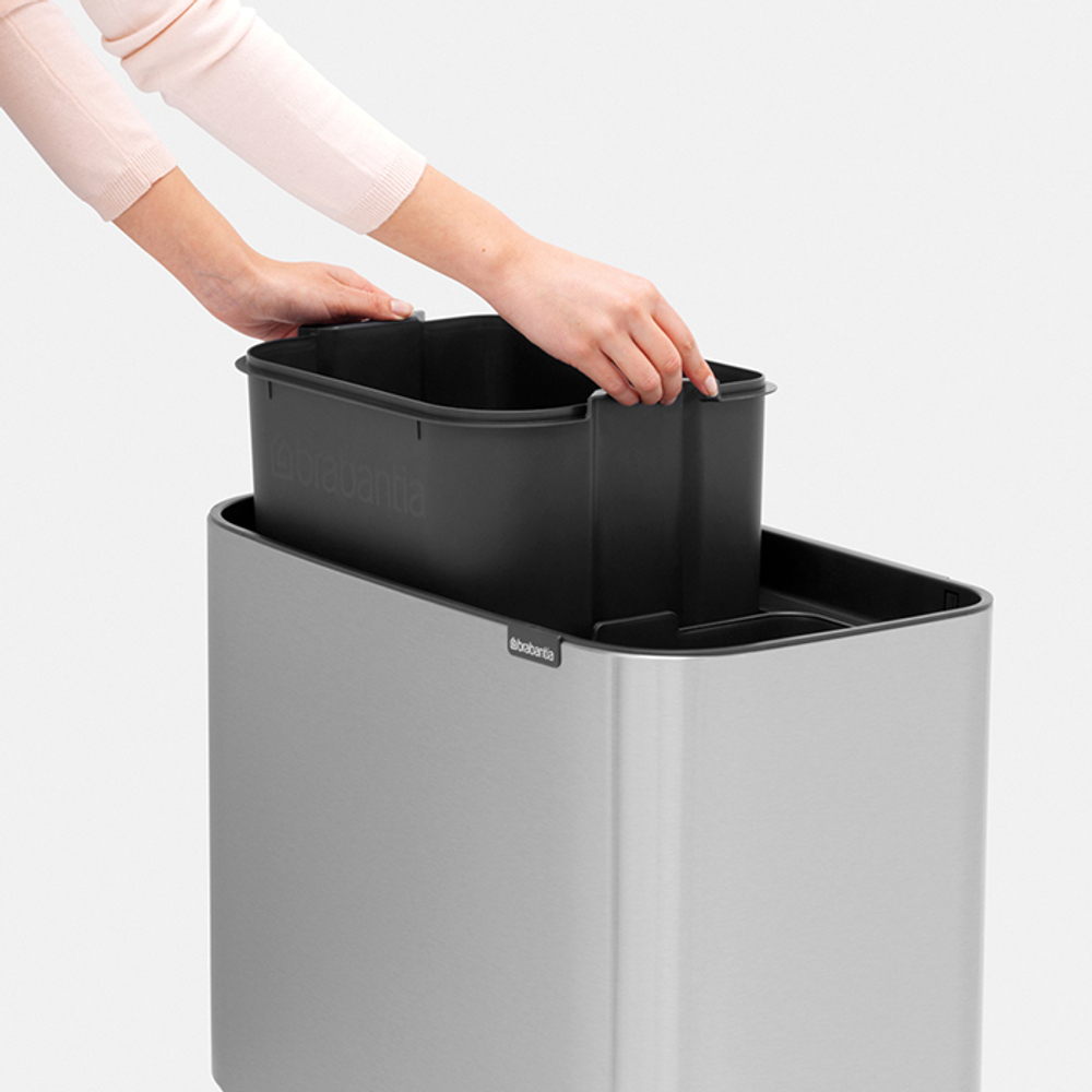 Мусорный бак Bo Touch Bin 11+23л Brabantia Стальной матовый Fingerprint Proof