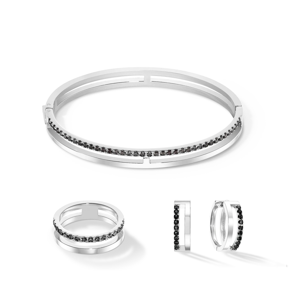 Серьги Coeur de Lion Black-Silver 0136/21-1317