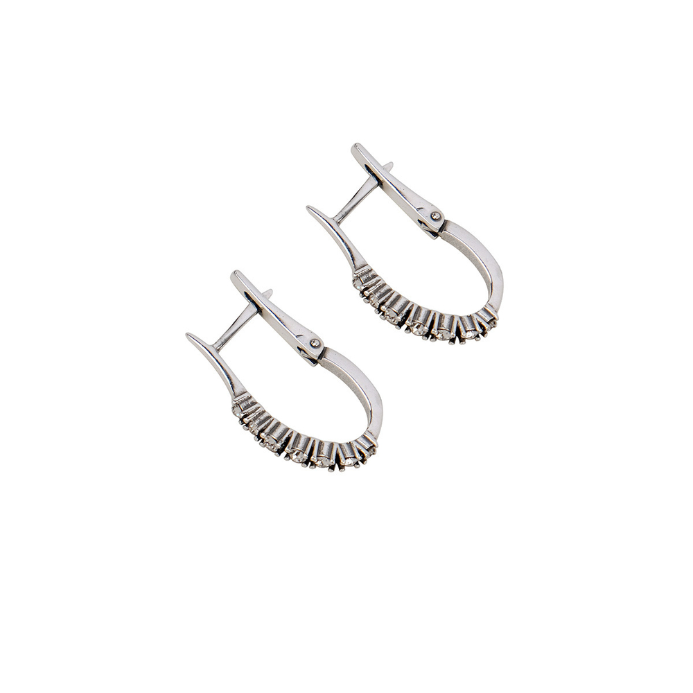 "Зероцита" серьги в серебряном покрытии из коллекции "Consta