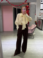 Брюки Almond с ремнем шоколад