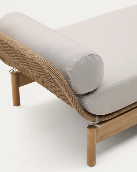 Кушетка Catalina из светло-серой веревки и массива акации