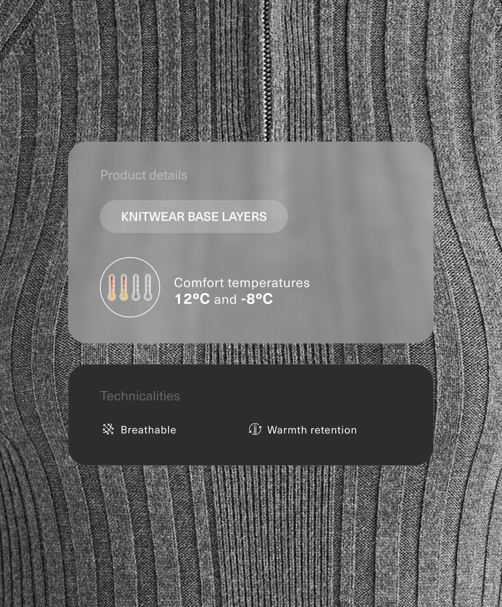 Oysho Трикотажная термофутболка в рубчик, серый меланж