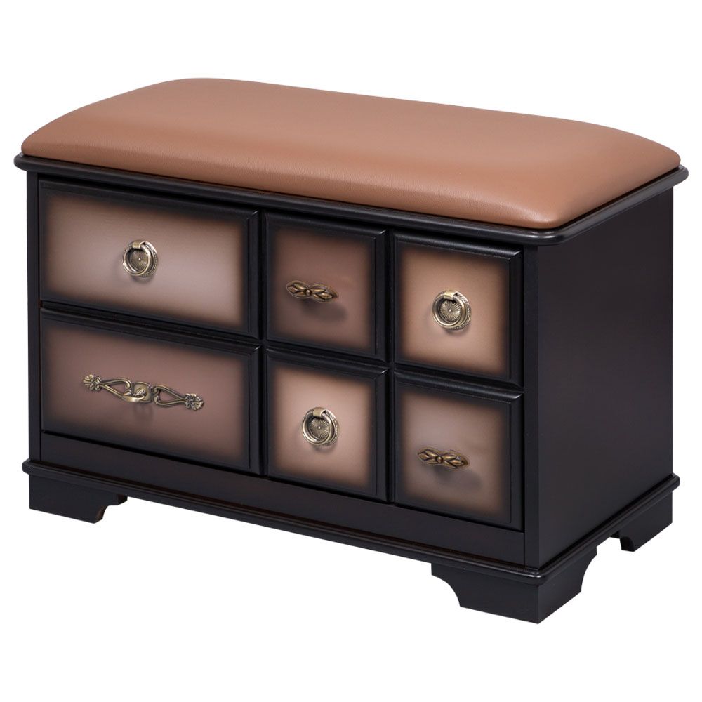 Банкетка Пандора 3 с обувницей Орех Оберджин Шоколад