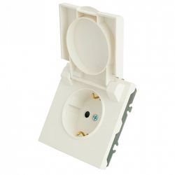 Розетка с заземлением и со шторкой, с крышкой Stekker Эмили 49881