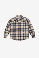 Рубашка  RUFF Global ripped plaid бежевая