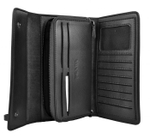 Мужской клатч чёрный из кожи на двух кнопках PRADA (копия) 5211-2BL