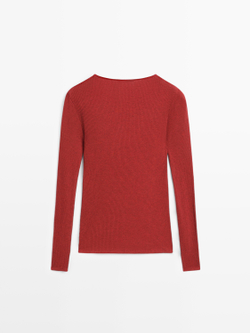 Massimo Dutti Футболка с длинным рукавом, красный