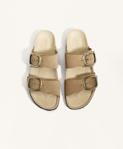 OYSHO Сандалии с двойным ремешком, песочный