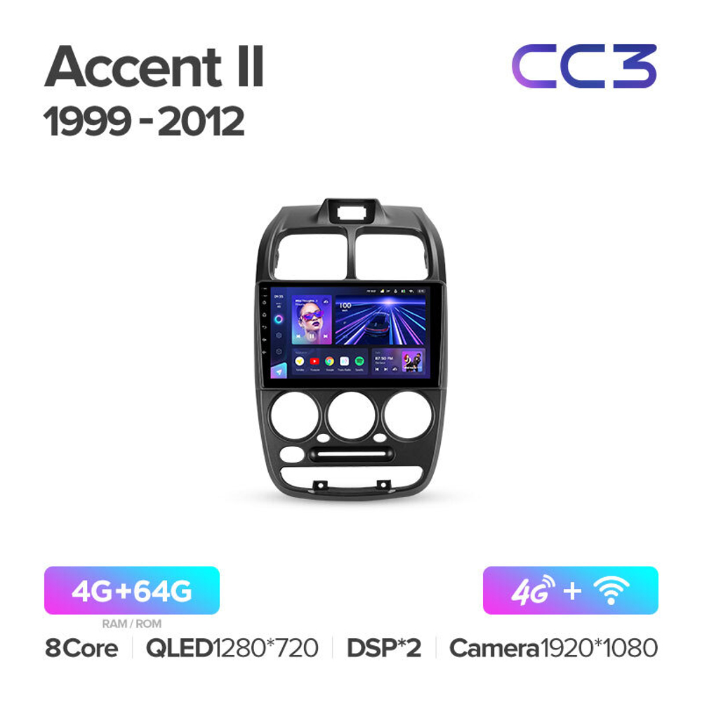 Teyes CC3 9" для Hyundai Accent II 1999-2012