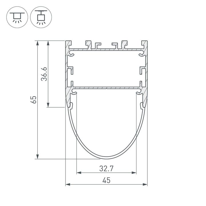 Профиль Arlight ARH-Line-B-3652-2000 Anod 036347