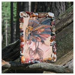 Картина из кожи «Шаманка»