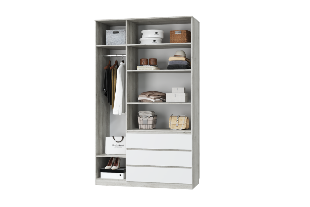 Лори Шкаф для одежды 3-х дв. с ящиками