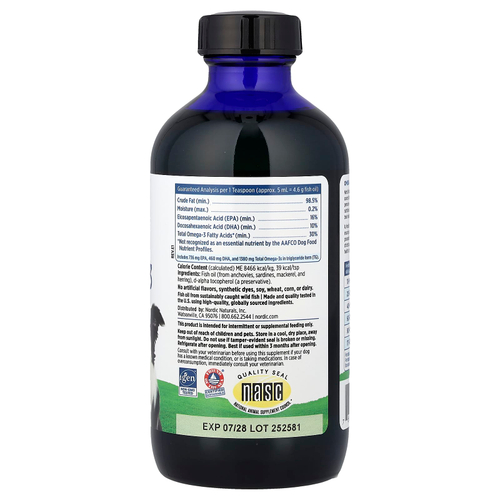 Nordic Naturals, Omega-3 Pet™, для собак, 237 мл (8 жидк. унций)