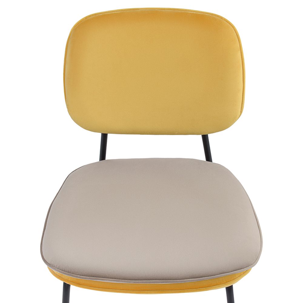 Стул Pea, велюр, желтый/бежевый