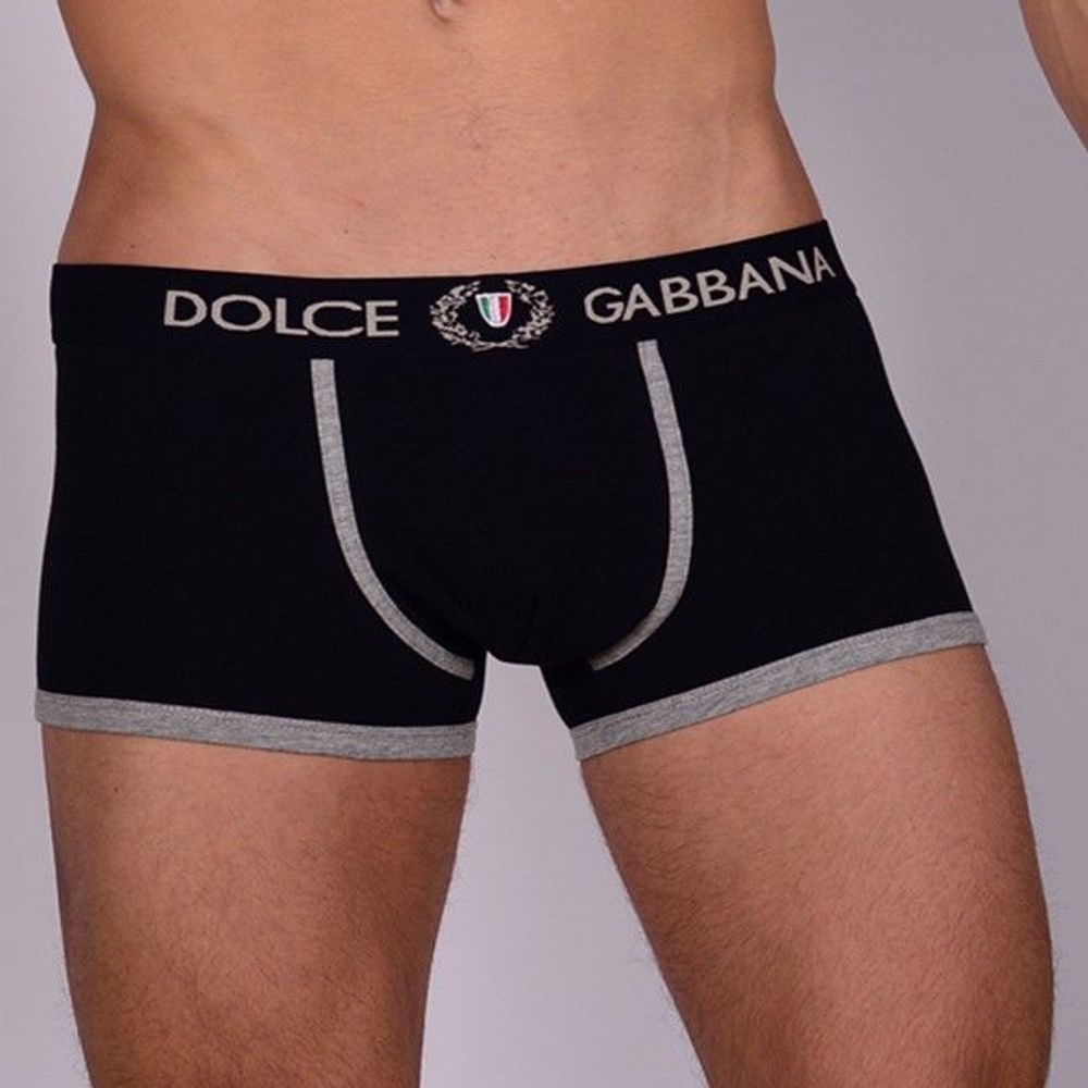 Мужские трусы боксеры черные Dolce Gabbana Classic Trunks