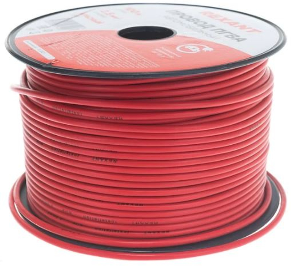 Провод одинарный 1х2,50мм красный , 100м REXANT а016544