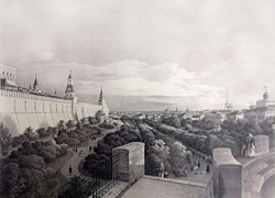 Москва. Александрийский сад. Изд-во Джузеппе Дациаро.  Середина XIX в.