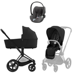 Коляска Cybex Priam IV Matt Black complete Cloud T Mirage Grey Plus Base T 4 в 1 Sepia Black