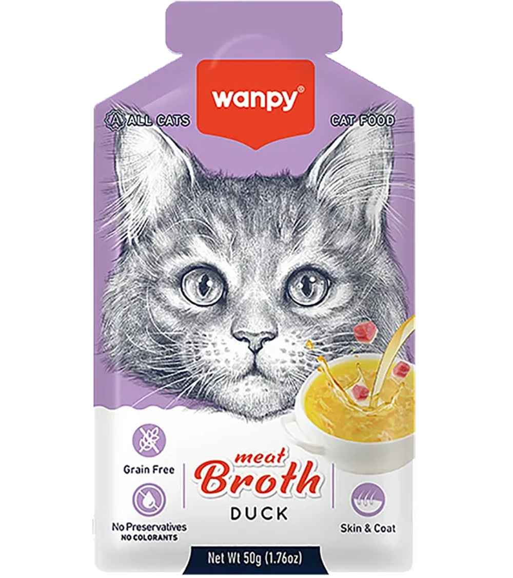 Wanpy Cat Для кошек "Бульон" с уткой 50гр.