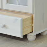 Шкаф витрина 1 дверь 1 ящик Бритта из массива сосны, белый