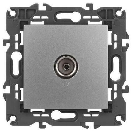 Розетка телевизионная одиночная TV 1мод. Elegance 14-3101-03 IP20 алюм. Эра Б0034292