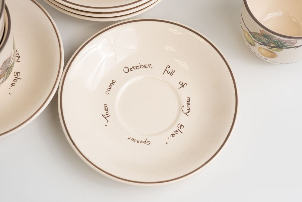 Пять чайных пар из сервиза «Сельский дневник леди эпохи короля Эдуарда» Эдит Холден (The Country Diary of an Edwardian Lady by Edith Holden 1906)