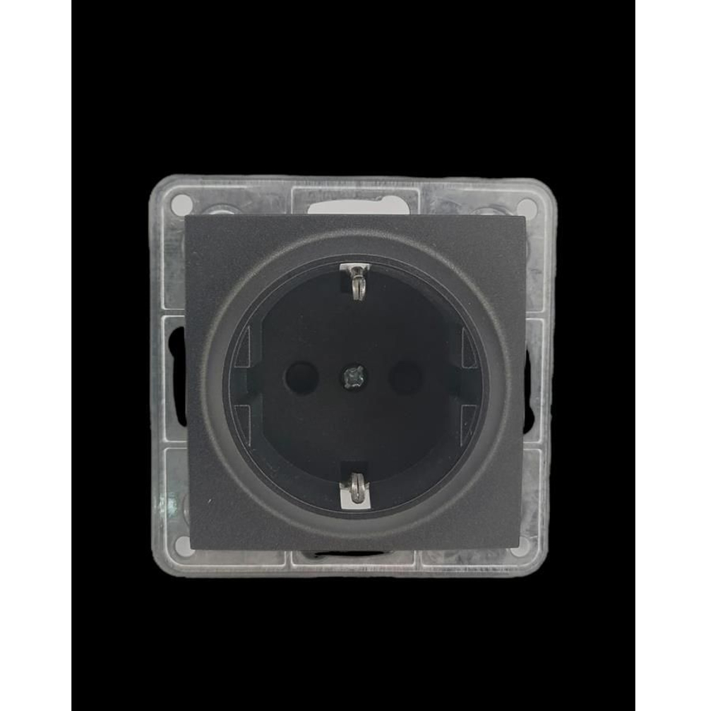 Розетка 1-я с з/к и шторками Profitec Tesla графит