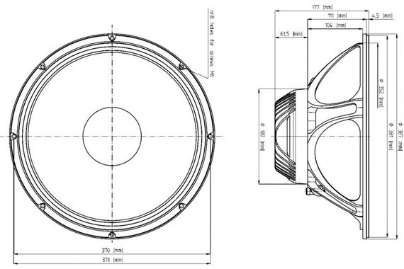 EighteenSound 15ND830/8 динамик, диаметр 15 дюймов, 450Вт