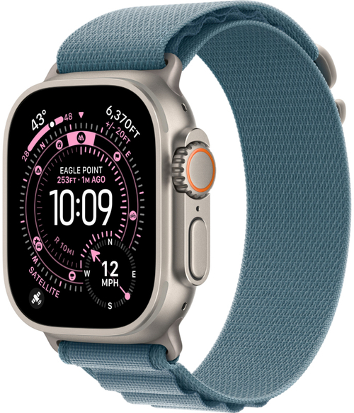Умные часы Apple Watch Ultra 3, 49 мм, Natural Titanium Light Blue Alpine Loop L