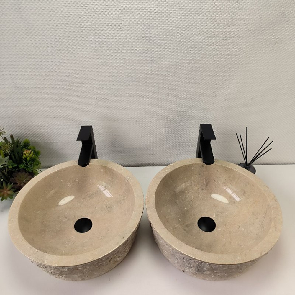 Раковина из мрамора ПАРА! Drum Cream Marmo DM-62888 45*45*16 105