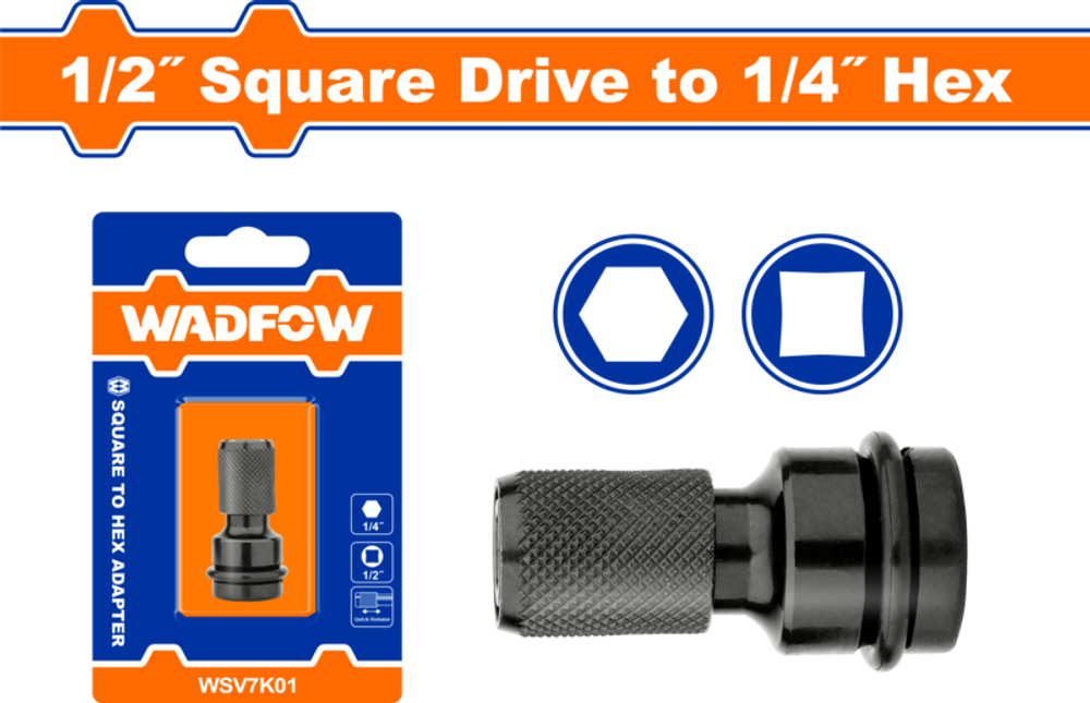 Переходник 1/2" на HEX 1/4" (50/100) WADFOW WSV7K01