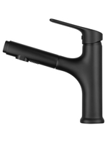 Смеситель для раковины с выдвижным изливом WONZON & WOGHAND, Черный матовый (WW-AE4151-MB)