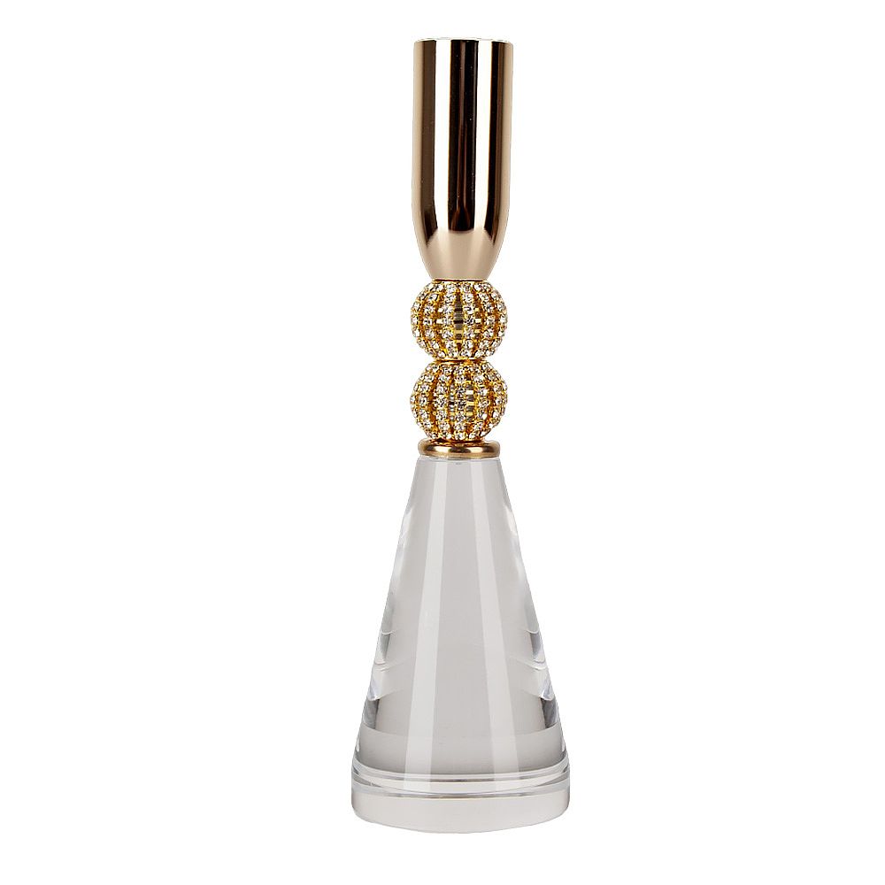 Подсвечник декоративный h=19см (акрил,металл) (индивидуальная упаковка)