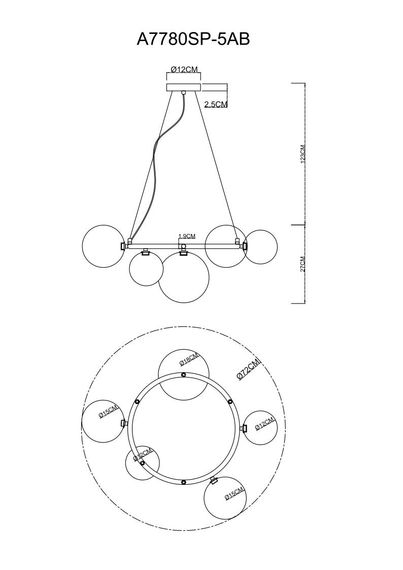 Подвесная люстра Arte Lamp Albus A7780SP-5AB