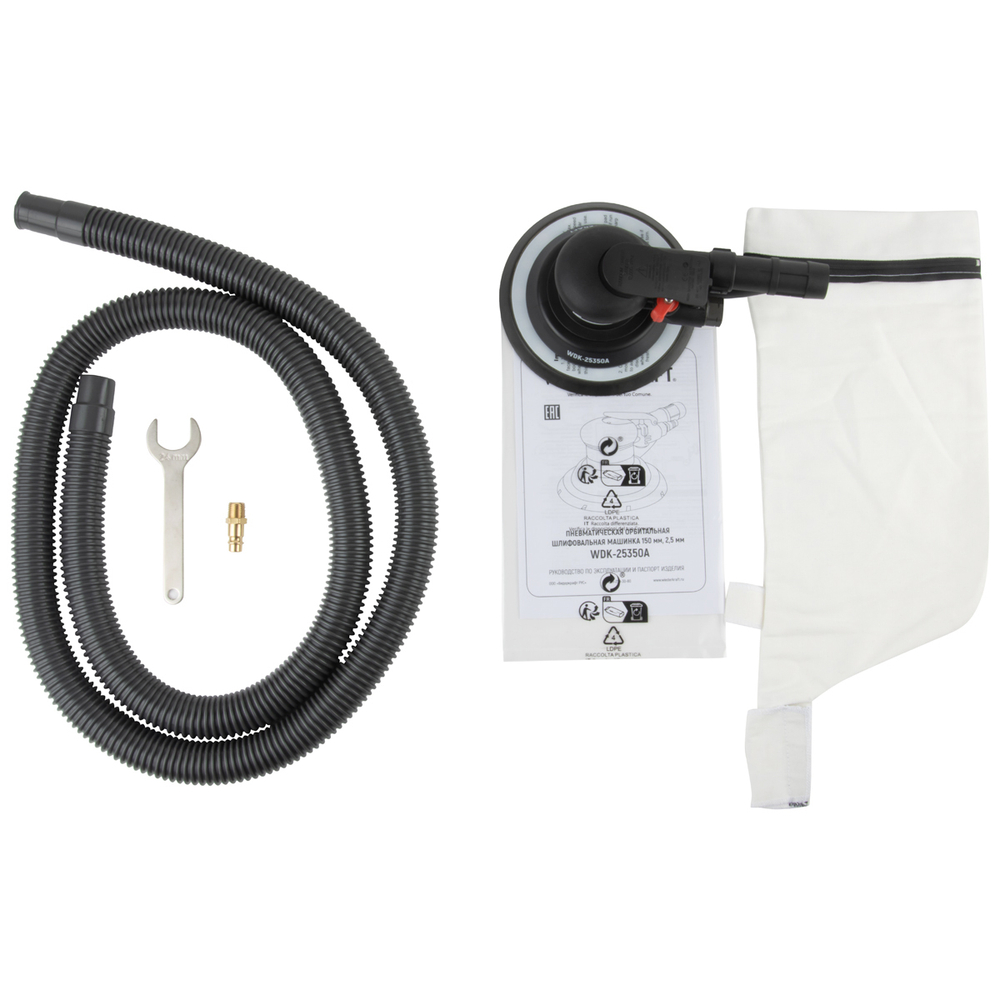 WDK-25350A Пневматическая орбитальная шлифовальная машина 150 мм, 2,5 мм