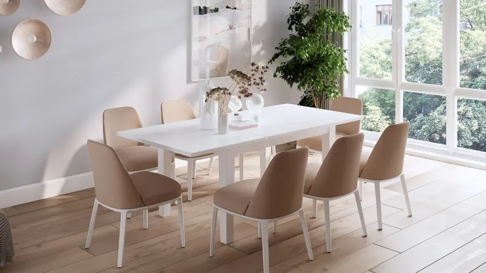Стол раздвижной  -  аналог IKEA/STORNÄS/СТОРНАС /ШАНЬ/ ИКЕА,  147/204x95см, белый