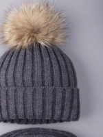 Шапка зимняя для девочки с помпоном и снуд