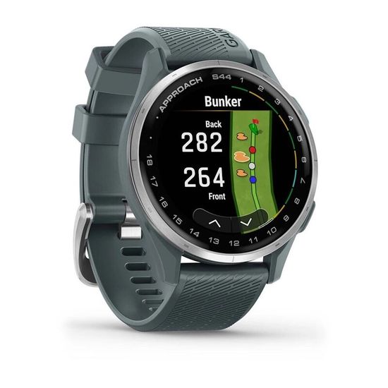 Умные часы Garmin Approach S44 Серебристый алюминиевый безель с силиконовым ремешком Twilight