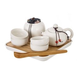 GAEM Набор для чайн церем на 4 перс, (чайник 200мл, 4 чашки 55мл, емкость/чая, подставка), L22 W22 H11 см