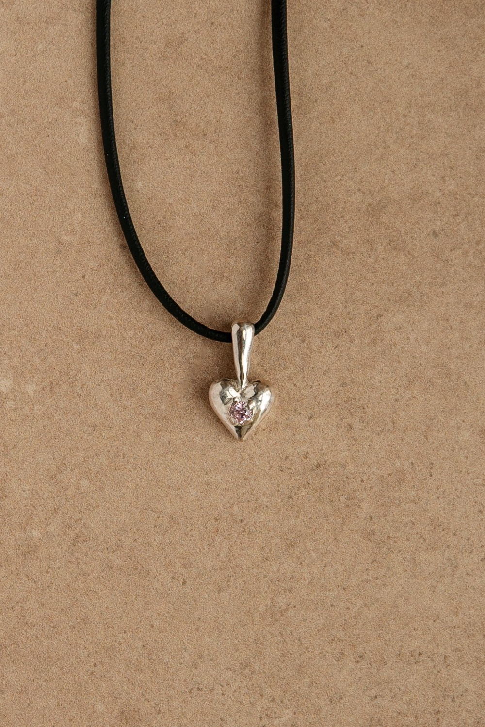 Кулон Лав с розовым фианитом